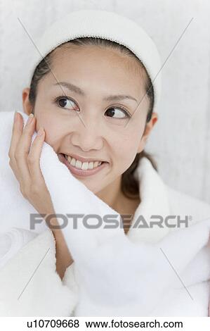 Young Woman Drying Herself with Towel View Large Photo Image Stock Photo - Young Woman Drying Herself with Towel. Fotosearch