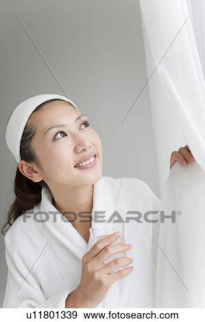 Young Woman Having Water In The Morning View Large Photo Image Stock Photo - Young Woman Having Water In The Morning. Fotosearch