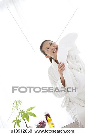 Young Woman in Dressing Gown View Large Photo Image Stock Photo - Young Woman in Dressing Gown. Fotosearch