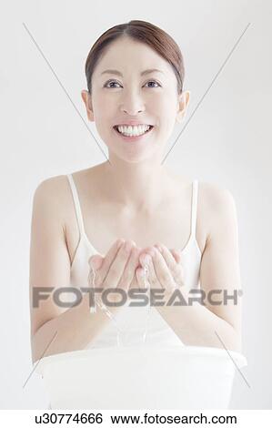 Young Woman Washing Face View Large Photo Image Stock Photograph - Young Woman Washing Face. Fotosearch