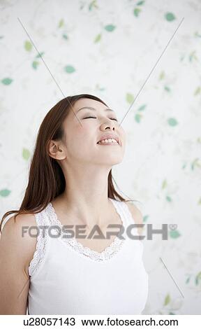 Young Woman with Eyes Closed View Large Photo Image Stock Image - Young Woman with Eyes Closed. Fotosearch