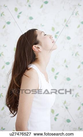 Young Woman with Eyes Closed View Large Photo Image Stock Photo - Young Woman with Eyes Closed. Fotosearch