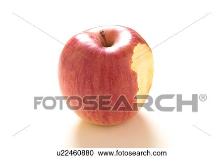 Stock Image - Apple with Missing Bite. Fotosearch