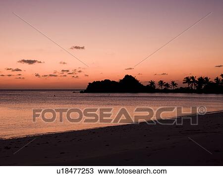 Stock Image - Beach at Twilight. Fotosearch