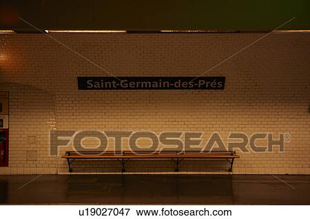 Stock Photo - Bench at Gare du Nord, Paris, France. Fotosearch