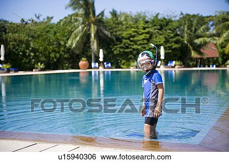 Boy with Snorkel Mask at Pool View Large Photo Image Stock Photograph - Boy with Snorkel Mask at Pool. Fotosearch