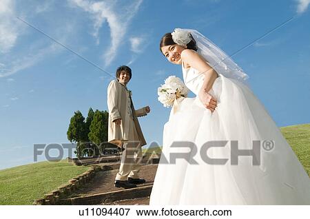 Bride and bridegroom smiling View Large Photo Image Stock Photo - Bride and bridegroom smiling. Fotosearch