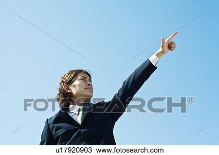 Businessman Pointing at Sky View Large Photo Image Stock Image - Businessman Pointing at Sky. Fotosearch