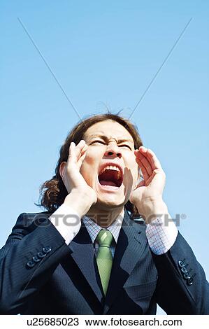 Stock Image - Businessman Shouting. Fotosearch