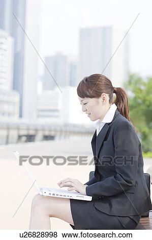 Businesswoman Using Laptop View Large Photo Image Stock Photo - Businesswoman Using Laptop. Fotosearch