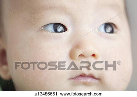 Close-up of baby's face View Large Photo Image Stock Image - Close-up of baby's face. Fotosearch