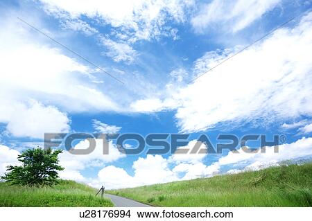 Clouds over Fields and Road View Large Photo Image Picture - Clouds over Fields and Road. Fotosearch