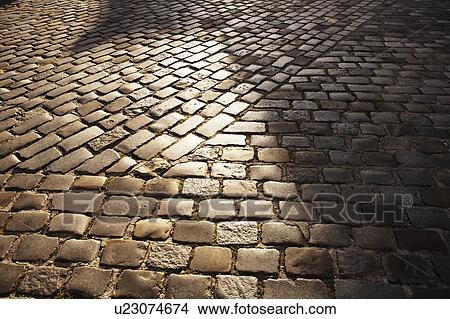 Cobblestone street, Montmartre district, Paris, France View Large Photo Image Picture - Cobblestone street, Montmartre district, Paris, France. Fotosearch
