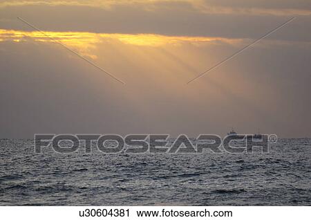 Stock Image - Container ship at dawn, Chiba Prefecture, Japan. Fotosearch