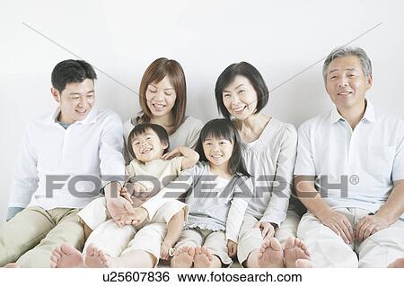 Stock Photograph - Family of three generations. Fotosearch