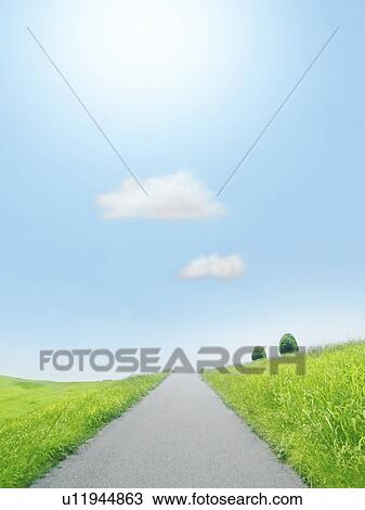 Stock Image - Footpath Through Field. Fotosearch