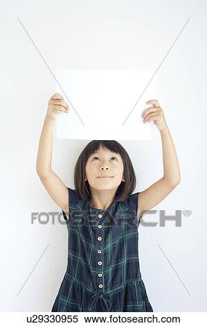 Girl Holding Blank Message View Large Photo Image Stock Photography - Girl Holding Blank Message. Fotosearch