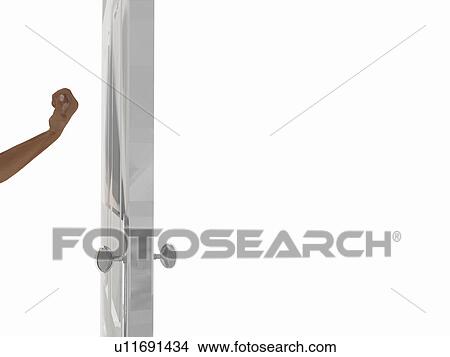 Hand knocking a door View Large Photo Image Picture - Hand knocking a door. Fotosearch