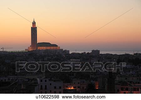 Hassan II Mosque, Casblanca, Morocco View Large Photo Image Stock Photo - Hassan II Mosque, Casblanca, Morocco. Fotosearch