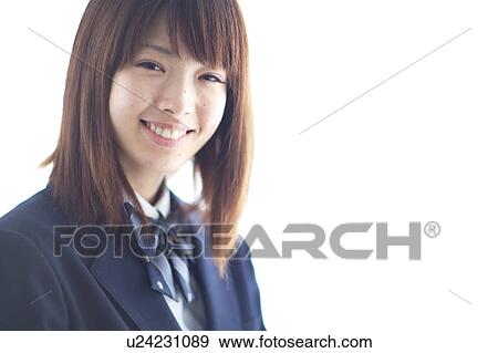 Stock Photo - High school girl looking at camera. Fotosearch