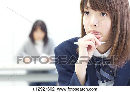 High school girl studying at school View Large Photo Image Stock Image - High school girl studying at school. Fotosearch