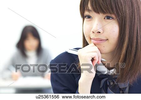 High school girl studying at school View Large Photo Image Stock Photograph - High school girl studying at school. Fotosearch