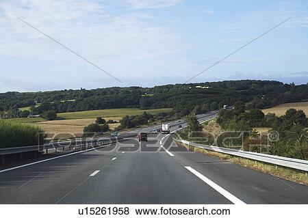 Stock Photo - Highway from Loire Valley to Brittany, France. Fotosearch