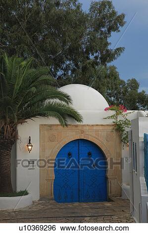 Stock Photograph - House at Sidi Bou Said village, Syria. Fotosearch