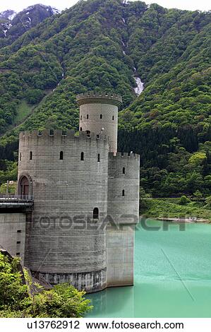Hydroelectric power dam in kurobe gorge, Toyama Prefecture, Honshu, Japan View Large Photo Image Stock Image - Hydroelectric power dam in kurobe gorge, Toyama Prefecture, Honshu, Japan. Fotosearch
