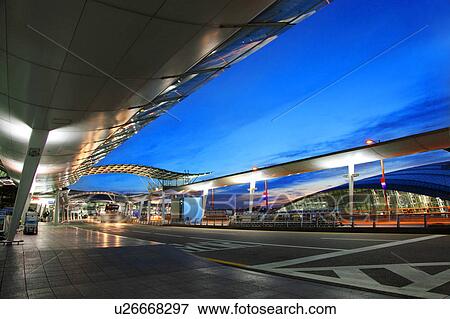 Stock Photo - Incheon International Airport at dawn, Seoul, South Korea. Fotosearch