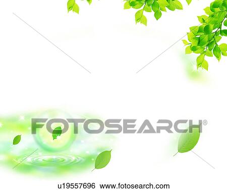 Stock Photograph - Leaves falling into water, Digital enhancement. Fotosearch