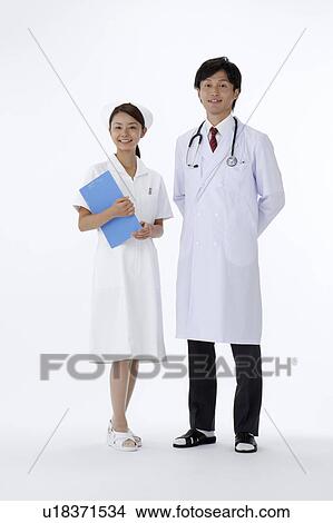 Picture - Male Doctor and Female Nurse. Fotosearch
