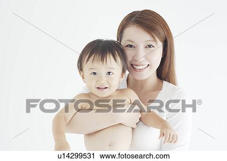 Stock Image - Mother and Baby Boy. Fotosearch