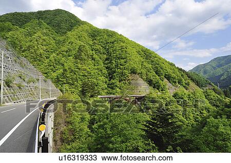 Stock Image - Mountains and Road. Fotosearch