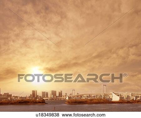 Odaiba at dusk, Tokyo Prefecture, Japan View Large Photo Image Stock Photo - Odaiba at dusk, Tokyo Prefecture, Japan. Fotosearch