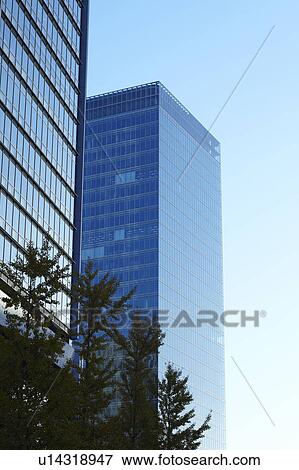 Stock Photo - Office buildings at dawn, Chiyoda Ward, Tokyo Prefecture, Honshu, Japan. Fotosearch
