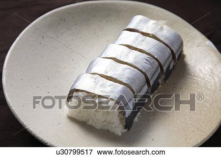 Stock Photo - Pacific Saury Sushi. Fotosearch