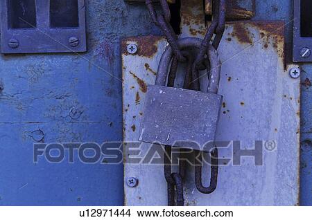 Padlocked Door View Large Photo Image Picture - Padlocked Door. Fotosearch