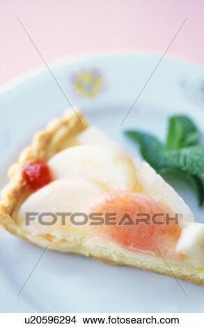 Piece of pear tart View Large Photo Image Picture - Piece of pear tart. Fotosearch