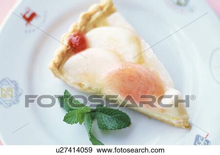 Stock Photo - Piece of pear tart. Fotosearch
