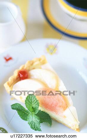 Stock Photography - Piece of pear tart. Fotosearch