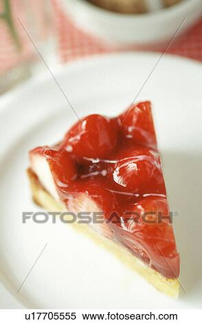 Stock Photography - Piece of strawberry tart. Fotosearch