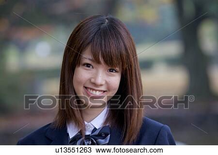 Stock Image - Portrait of high school girl. Fotosearch