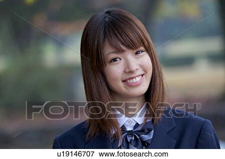 Stock Photo - Portrait of high school girl. Fotosearch