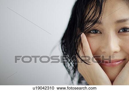 Stock Image - Portrait of woman . Fotosearch