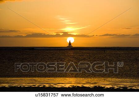 Sailboat at Sunset View Large Photo Image Stock Photo - Sailboat at Sunset. Fotosearch