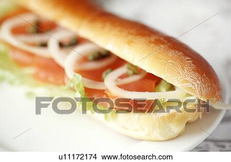 Salmon sandwich View Large Photo Image Picture - Salmon sandwich. Fotosearch