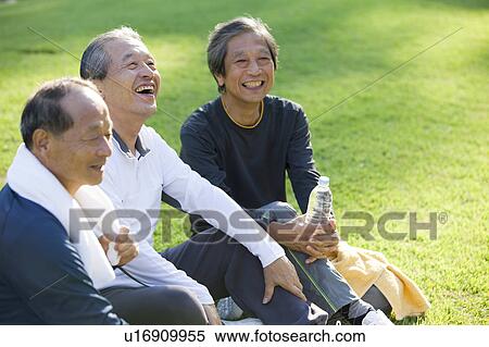 Senior men sitting and talking View Large Photo Image Stock Photography - Senior men sitting and talking. Fotosearch