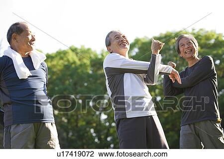 Senior men stretching View Large Photo Image Stock Image - Senior men stretching. Fotosearch