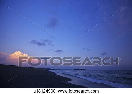 Shonan Seashore and Enoshima at Sunset View Large Photo Image Stock Image - Shonan Seashore and Enoshima at Sunset. Fotosearch